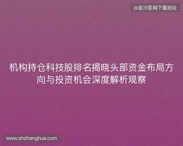 机构持仓科技股排名揭晓头部资金布局方向与投资机会深度解析观察 机构持仓科技股排名揭晓头部资金布局方向与投资机会深度解析观察